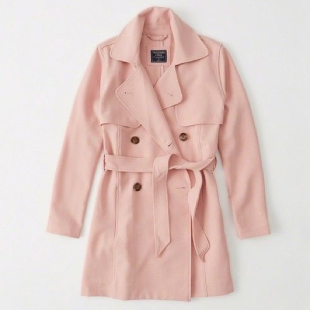 NWT Abercrombie Pink Drapey Trench